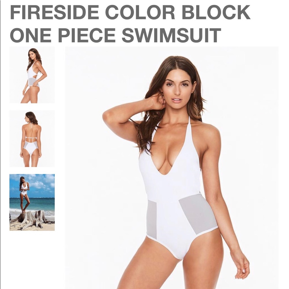 L*Space Blocked One Piece *NEW WITH TAGS* wht/gry